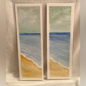 Original Beach Art Bookmarks Laminated Size 7.5”x2.5”